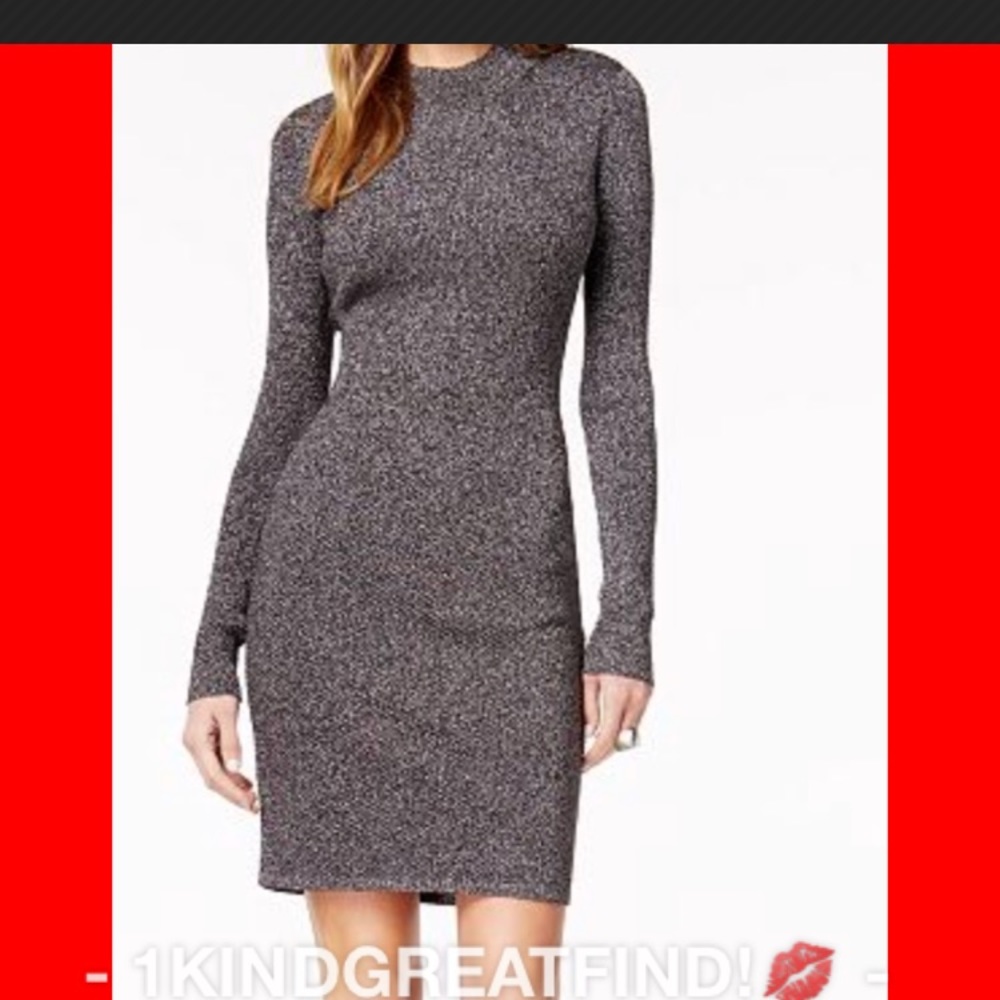Bar III silver /black  metallic sweater dress SM